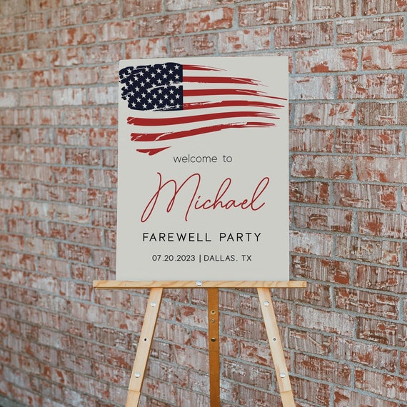 Goodbye Sign Army Military Going Away Party Welcome Sign American Flag - Etsy