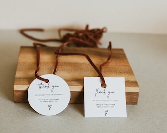 Minimalist Baby Shower Favor Tag Template, Gender Neutral (Digital Download)