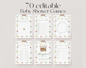 70 Baby Shower Games, Locally Grown Baby Shower Game Bundle, Farmers Market Baby Shower Bundle, Baby Party Games, Fruits Baby Games | MARKET