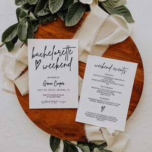 Moderne Bachelorette Weekend uitnodiging sjabloon, Bachelorette uitnodiging afdrukbare, Bachelorette route, strand vrijgezellenfeest | ELEGANTIE
