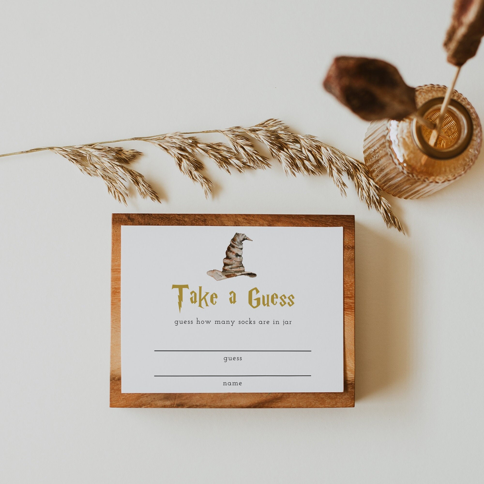 Guess How Many Socks Baby Shower Game Wizard Baby Shower Sign Etsy