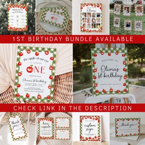 Apple First Birthday Monthly Photo Banner, Apple 1st Birthday Photo Banner, Monthly Milestone Photo Cards, Baby's First Year APPLE image 4