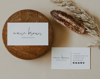 Minimalist Business Card Template, Modern Editable Design (Digital Download)
