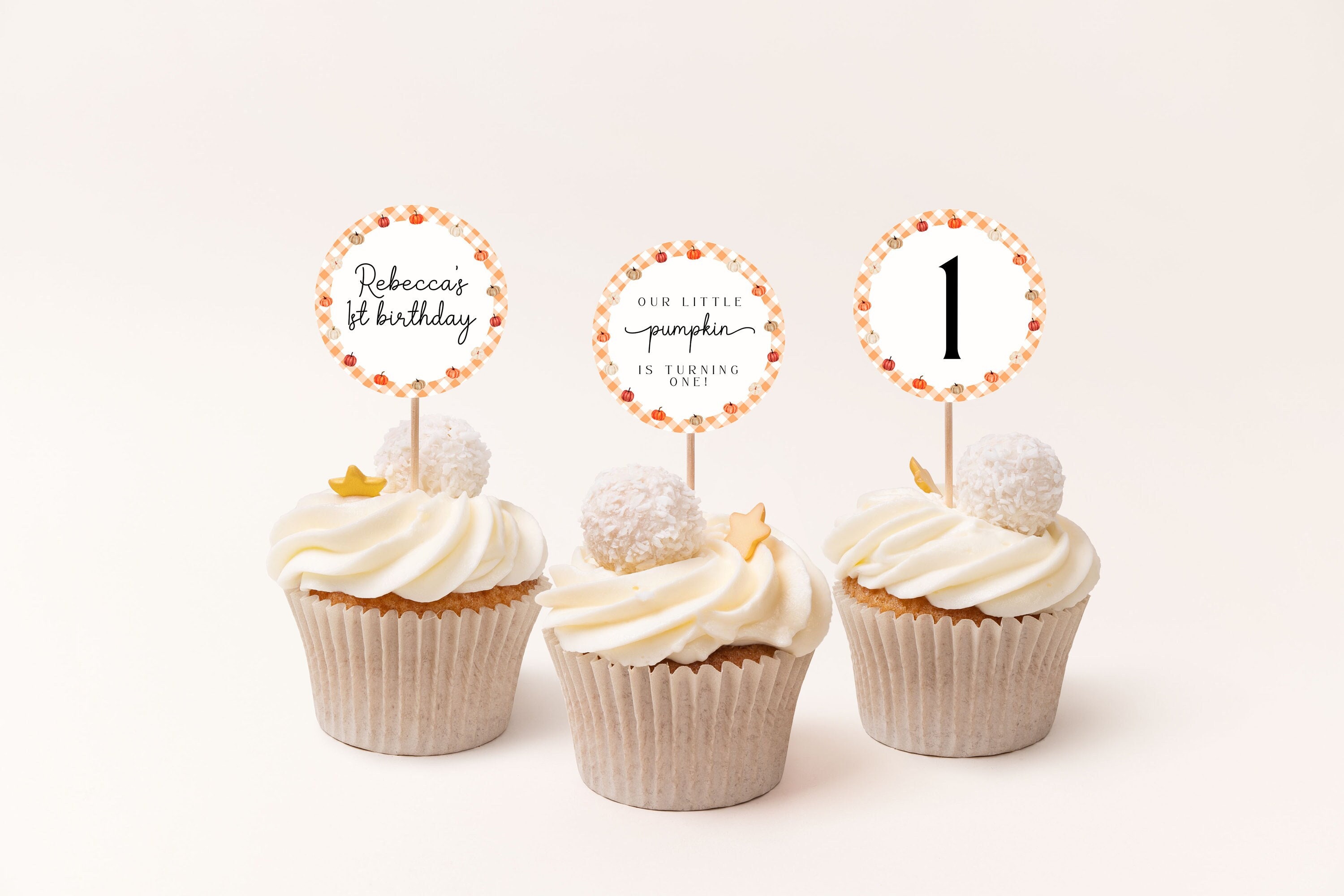 Happy Birthday 1Cake Topper +8 Cupcake Toppers +1 Birthday Banner