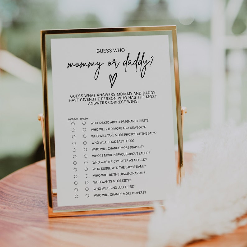 Guess Who Baby Shower Game Template Mommy or Daddy Printable - Etsy