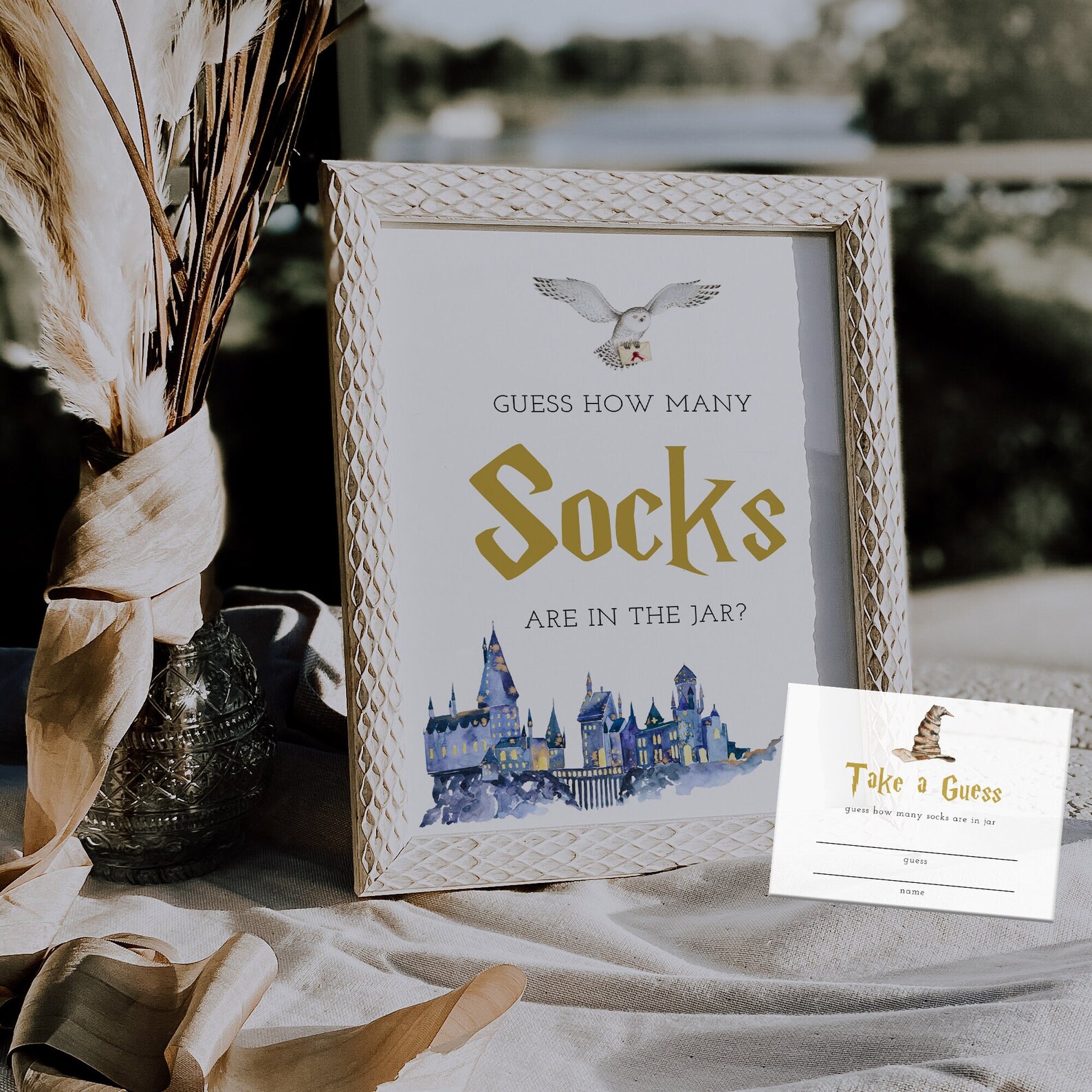 Guess How Many Socks Baby Shower Game Wizard Baby Shower Sign Etsy