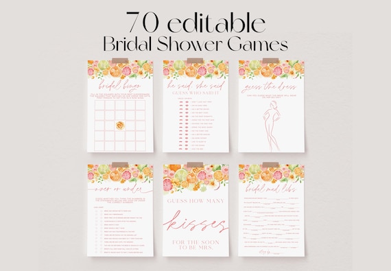 Main Squeeze Bridal Shower Games Bundle, Lemon Bridal Shower Games, Floral Citrus Wedding Shower Games, Editable Bridal Party Games | LOLA