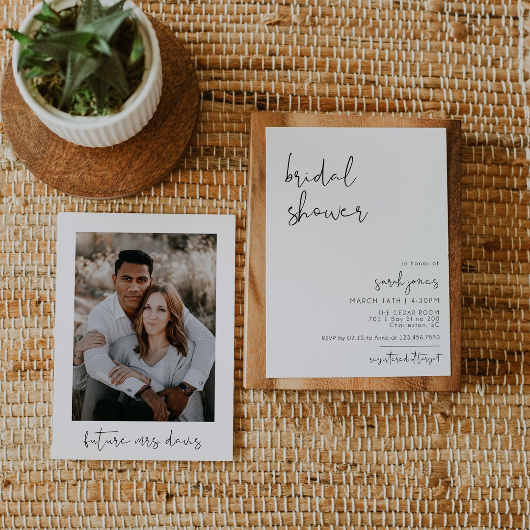 Bridal Shower Invitation Template, Photo Bridal Shower Invite