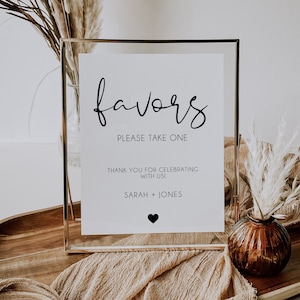 Wedding Favors Sign Template, Minimalist Wedding Favor Sign, Printable Wedding Favors Table Sign, Please Take a Favor, Gifts Table | SARAH