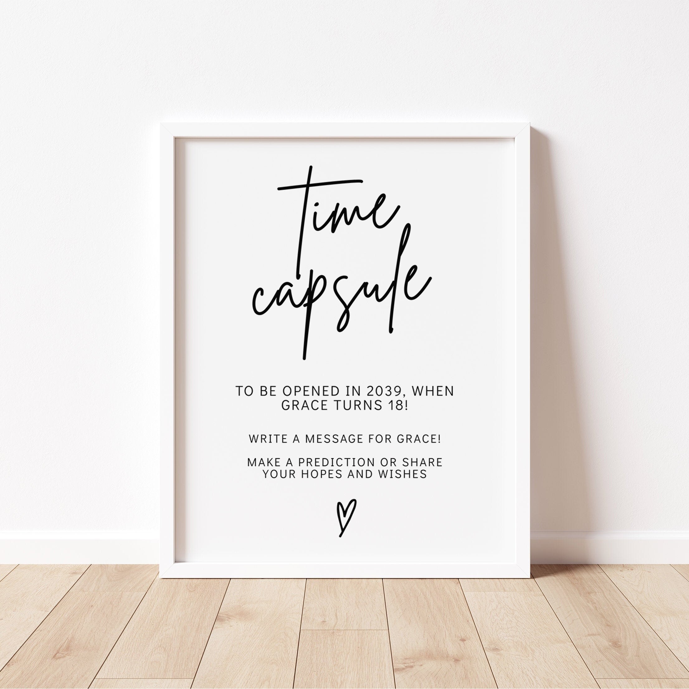 Time Capsule Template Time Capsule Baby Shower Games First Etsy Canada