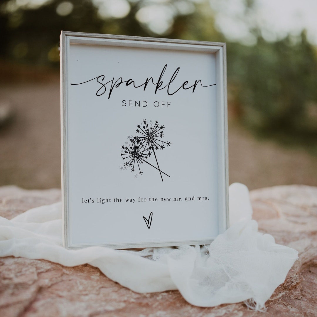 Wedding Send Off Signs Sparkler Send off Sign Template, Let Love Sparkle Sign Printable ...