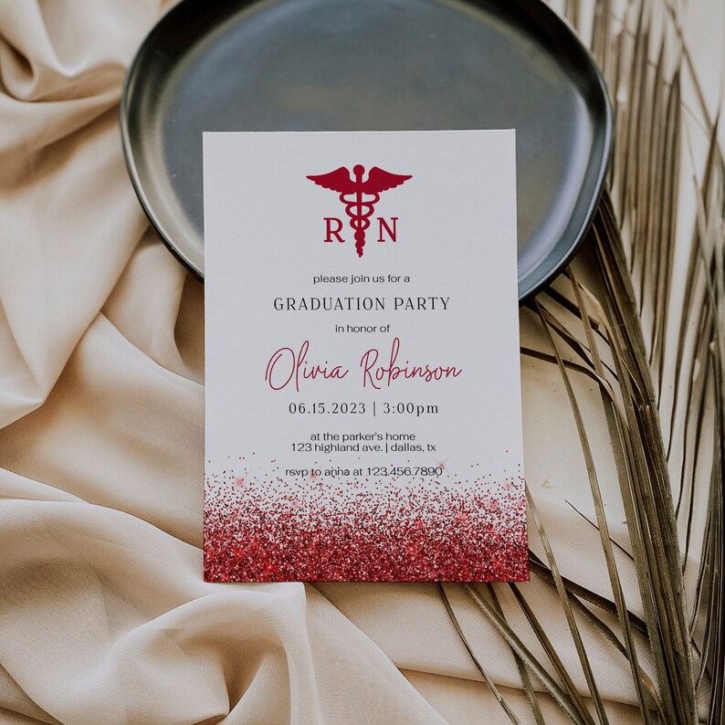 Nurse Graduation Party Invitation Template RN Graduation Etsy