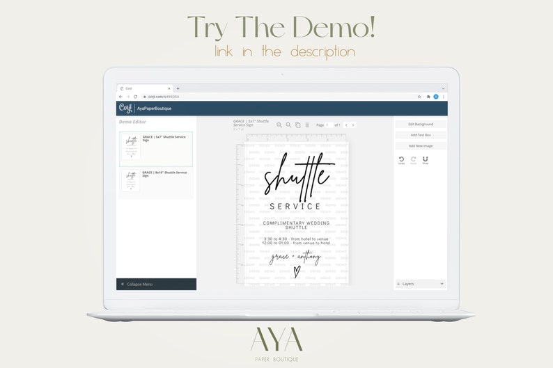 Shuttle Service Wedding Sign Template Modern Transportation - Etsy