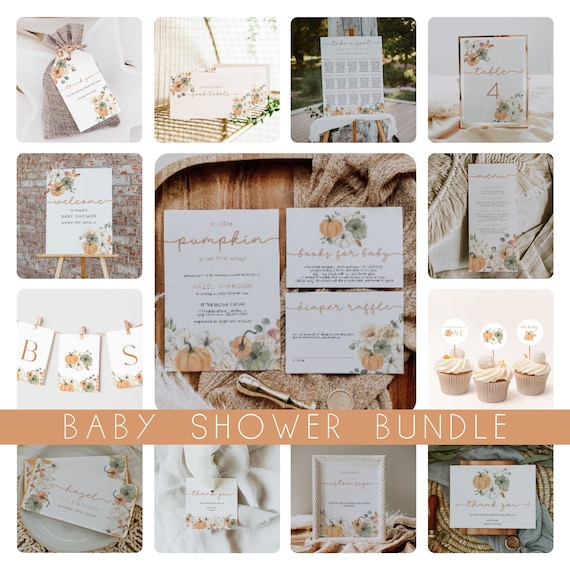 Little Pumpkin Baby Shower Bundle Template Fall Baby Shower - Etsy