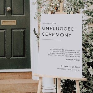 Modello di segno di cerimonia scollegato, segno di matrimonio moderno e minimalista scollegato, segno scollegato, matrimonio moderno, matrimonio modificabile / CHARLI