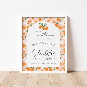 Orange Citrus Baby Shower Welcome Sign Template (Digital Download) | CUTIE image 5
