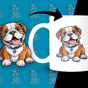 Cartoon bulldog Svg Png Eps, Commercial use Clipart Vector Graphics for Wall Art, Tshirts, Sublimation, Print on Demand