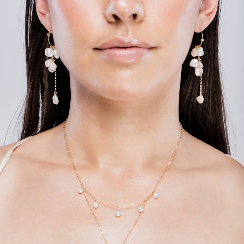 Emery, Pearl Earrings, Pearl Jewellery, Dangle Earrings, Pearl Drop Earrings, Pearl Hook Earrings, Bohemian Jewellery, Freshwater Pearls image 4