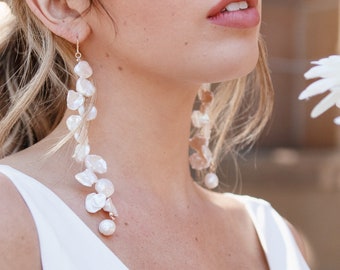 *関税・送料込*【MISSOMA】Keshi Pearl Sculptural Drop ピアス Keshi Pearl Sculptural Drop Earrings | 18ct Gold Plated