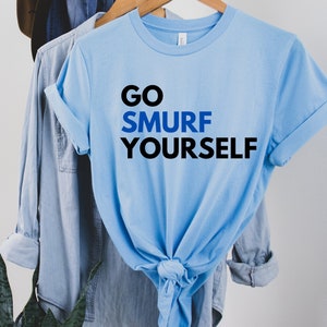 go smurf yourself t-shirt / i love the 80s tees / retro t-shirts / retro tees / 80s gifts / old school gifts / 80s tees / the 80s / smurfs image 1