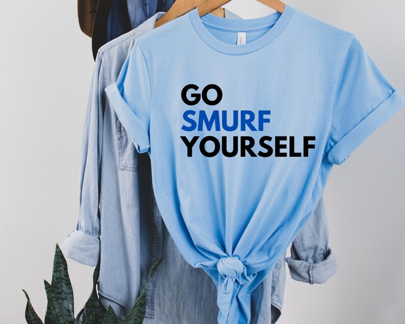 go smurf yourself t-shirt / i love the 80s tees / retro t-shirts / retro tees / 80s gifts / old school gifts / 80s tees / the 80s / smurfs image 1