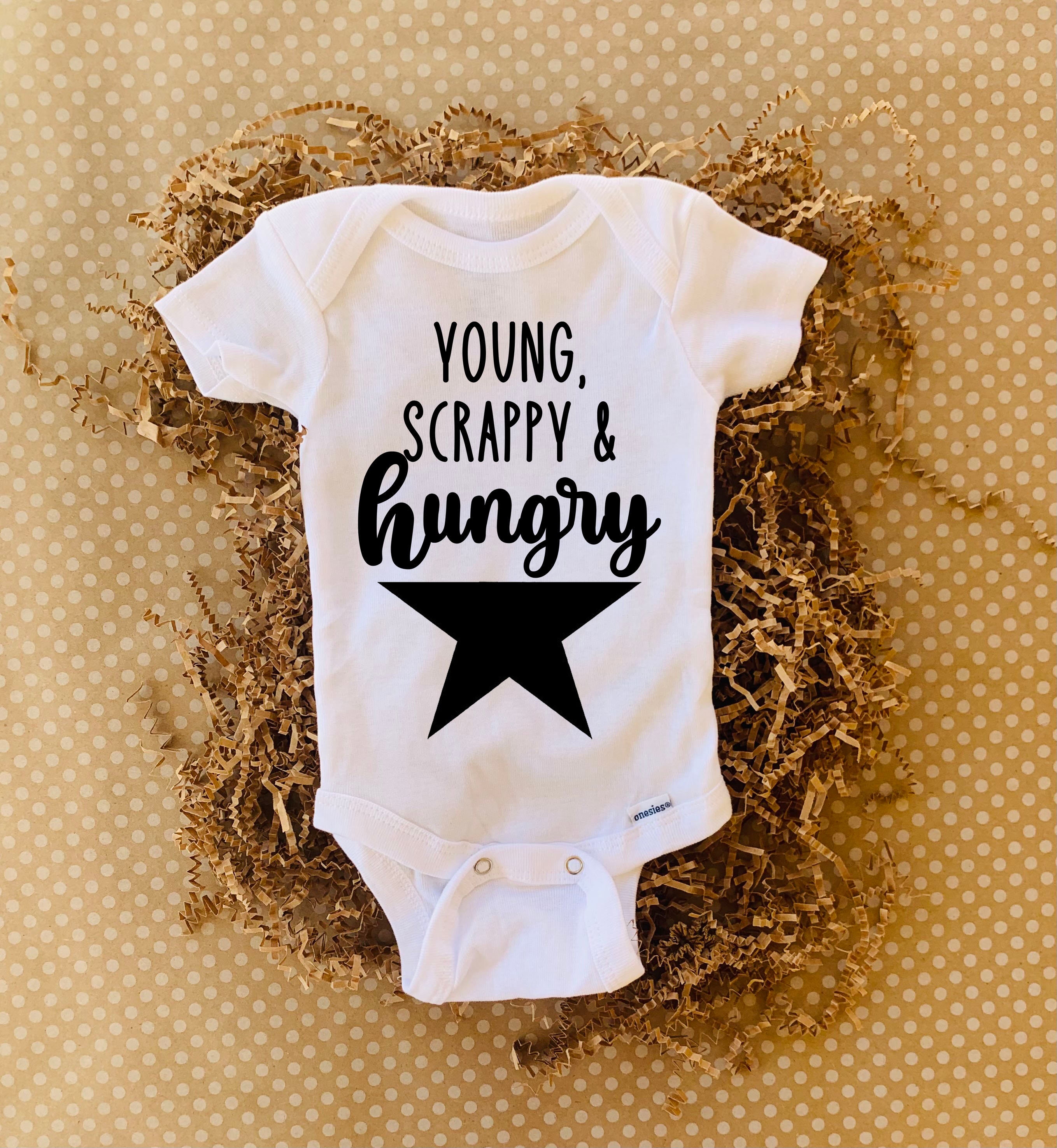Young, Scrappy Hungry Hamilton Baby Onesie, Hamilton Baby Gift