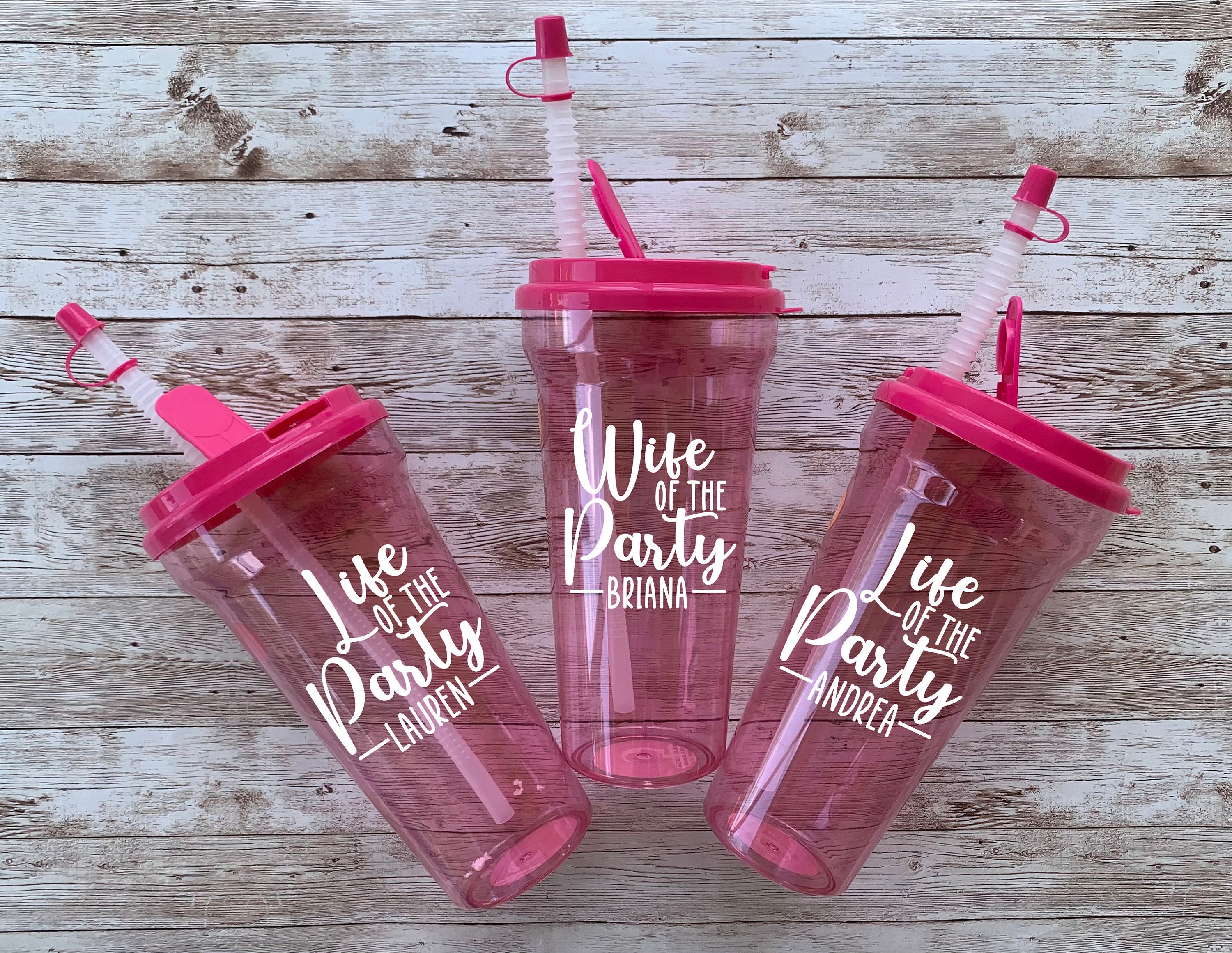 Wife & Life of the Party Bachelorette Party Straw Cups Etsy UK