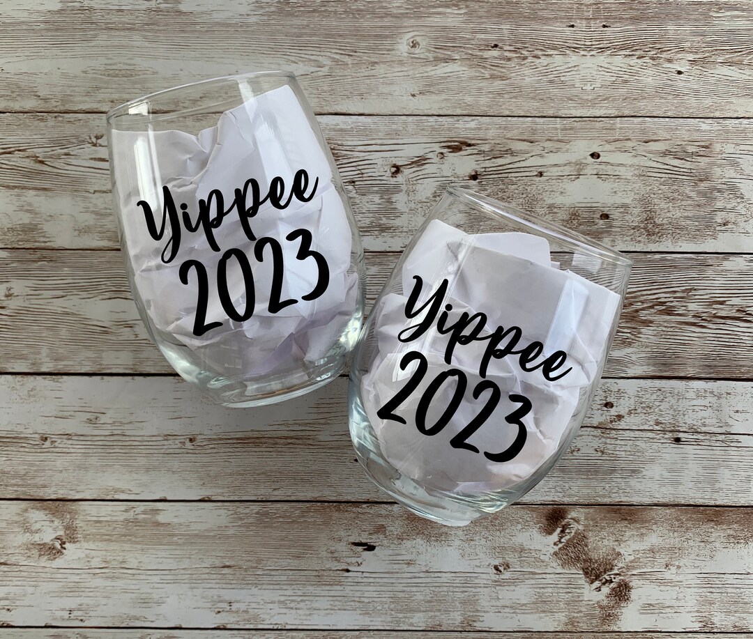 Yippee 2023 Wine Glass, New Year's 2023 Wine Glass, New Year's Eve Party Favor, Christmas Gift