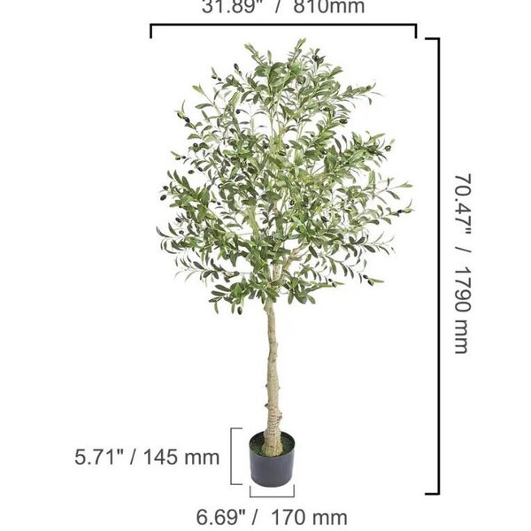 Artificial Olive Tree Faux Tree with Lifelike Olive Leaves Fake Olive Plant for Living Room Bedroom Balcony Corner Office Decor