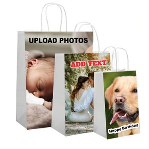 Custom Photo Gift Bags with Handles  (3 Sizes Avalable)- Sub-Pressions