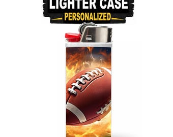 Football Lighter Case for Bic Lighter – Custom Name Personalized Cover