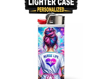 Nurse Lighter Case for Bic Lighter – Custom Name Personalized Cover