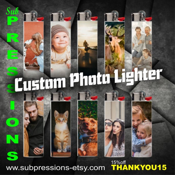 Custom Photo Lighter - Personalized Photo Lighter Wraps, Lighter Wraps, Personalized fun Gifts for him