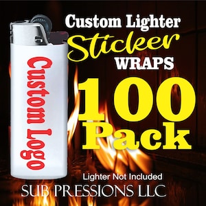 100 Pack Logo Lighter Wraps - Promotional Bulk Lighter Wraps