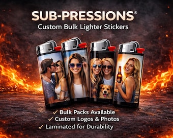 Custom Photo Lighter Stickers – Personalized Bic Lighter Wrap, Upload Your Photos