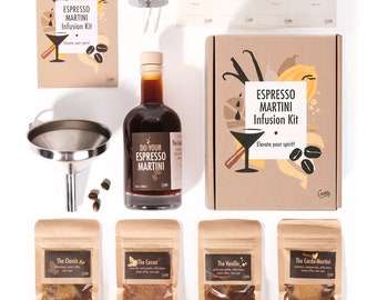 Ambachtelijke DIY Espresso Martini-infusieset | Bouwpakket | Cadeau voor mannen en vrouwen | Verjaardagscadeaus | Verjaardagscadeau voor hem, haar