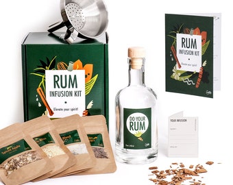 Rum Infusion Kit by Craftly | Natural Botanicals for Homemade Cocktails | Gift for Christmas, Wedding, Birthday, Valentine’s Day, Retirement