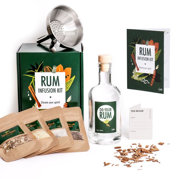 Craftly DIY Rum Infusionsset - Rum Infusion Set | Diy Kit | Geschenk für Männer & Frauen | Geburtstagsgeschenke | Birthday Gift for him, her