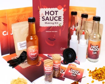 Haz tu salsa picante l Kit de bricolaje para adultos I Kit para hacer salsa picante l Juego de regalo genial para cumpleaños, aniversario