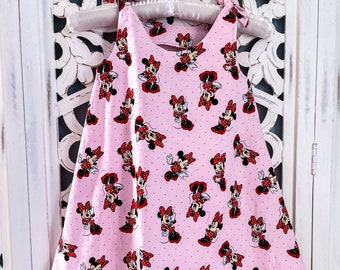 Handmade Minnie Mouse Sundress | Pink Cotton Disney Dress