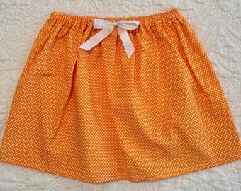 Orange Polka Dot Baby Skirt & Bloomers | Girls Outfit