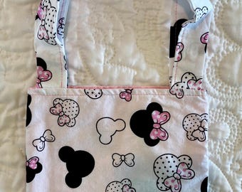 Minnie Mouse Cotton Tote Bag | White Patterned Purse