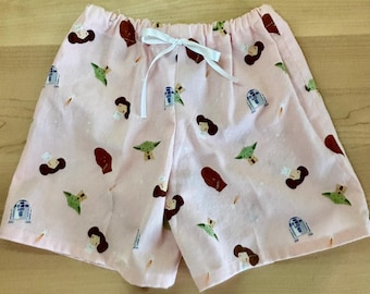 Girls' Star Wars Shorts | Baby Yoda & Princess Leia, Soft Cotton