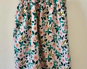 Pink Floral Sundress: Little Girl's Cotton Dress