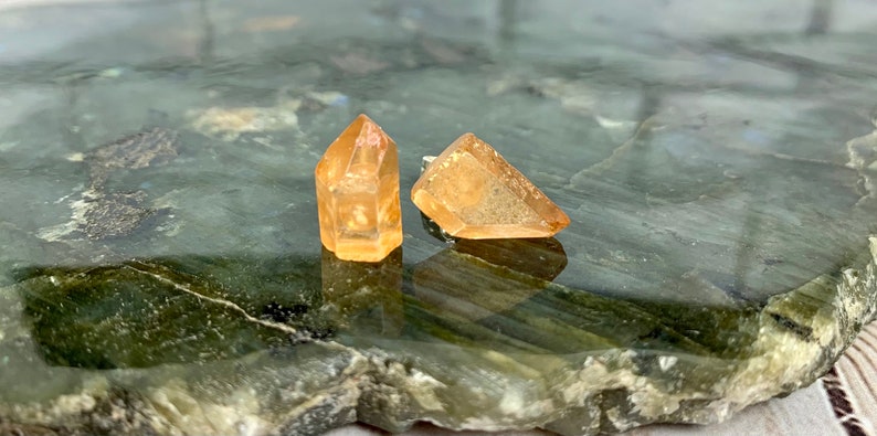 Tangerine Quartz Earrings Tangerine Quartz Sterling Silver Stud Earrings Sterling Silver Posts Intentional Jewelry Quartz Stud Earrings