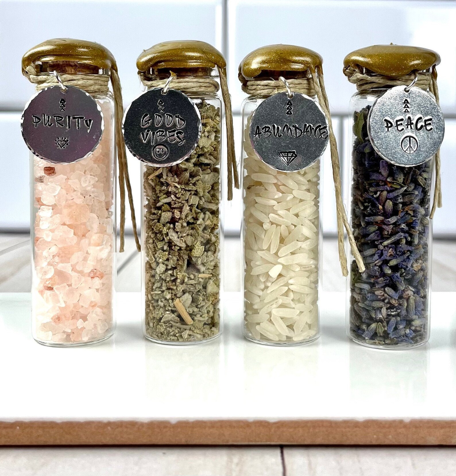 4 Corners Home Blessing Spell Jars Good Vibes Purity Etsy