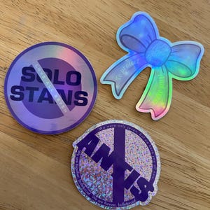 Borahae Bundle – Purple Protectors Package | 3 BTS ARMY Stickers | Glitter & Holo K-Pop Fan Stickers
