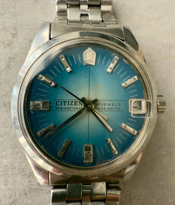 Vintage Citizen Newmaster 22 Watch | Blue Fumé Sunburst Dial, 1969