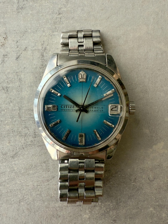 Vintage Citizen Newmaster 22 Watch | Blue Fumé Sunburst Dial, 1969
