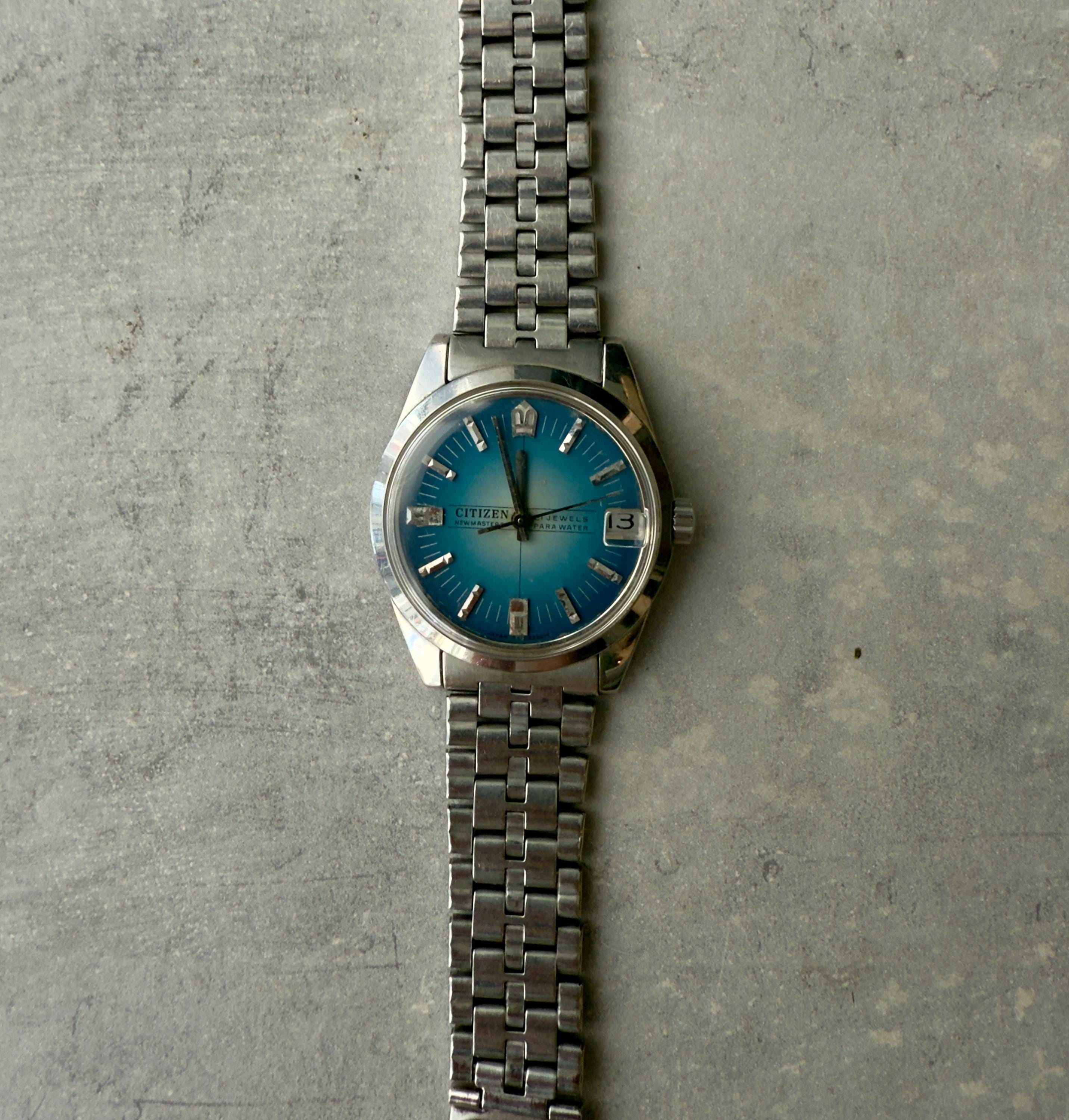 【美品・精度良好】 Citizen ニューマスター グレー サンバースト文字盤 美品・精度良好】 Citizen ニューマスター グレー サンバースト